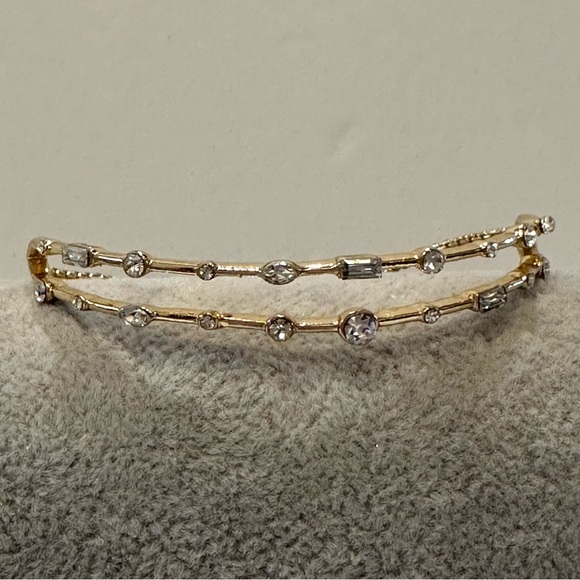 NWT INC Bracelet - gold tone ball slider style w/ clear crystals, baguettes - Picture 7 of 14